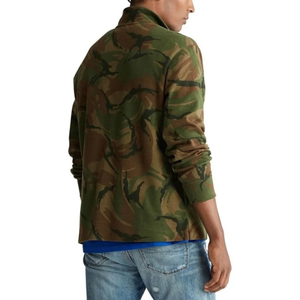 NEW Polo Ralph Lauren Men's Size S‎ Estate-Rib Quarter-Zip Pullover Camo Sweater